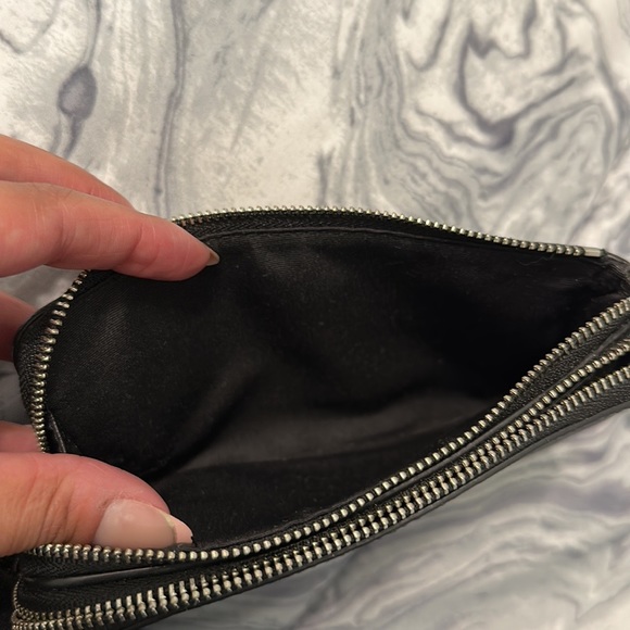 COACH Signature PVC Double Corner Zip Wristlet in Black Smoke/Black - Picture 5 of 7